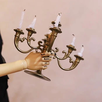 1Set Miniatiūriniai Lėlių Žvakės ir Žvakidė Gimtadienio Torto Žvakių Laikikliai Rėžtuvės Už Lėlių Lipdukai Naujas~