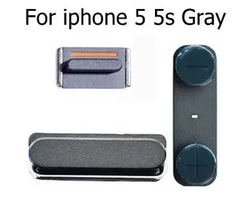 1set (Power On Off+, Tūris Jungiklis + Nutildyti ) šoninis Mygtukas iPhone 4 4s 5 5S pusėje klaviatūrų aukso /sidabro /juoda spalvos pakeitimas