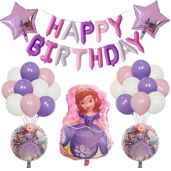 1set Princesė Sofija teminius šalis Dekoro helio balionus, gimtadienis, Vestuvės, rožinės raudonos latekso balionas, vaikams, žaislai, kūdikių dušas