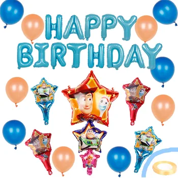 1set Toy Story Buzz Šviesos metų folija balionai animacinių filmų Mėlyna ranka, lazda, oro globos gimtadieniu laišką dekoracijos vaikams žaislas