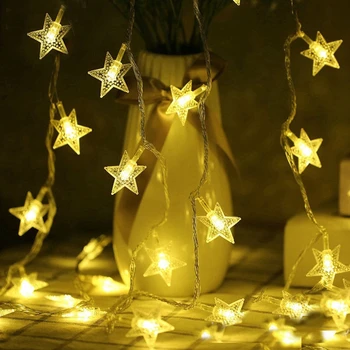2,5 M, 20 Star LED Šviesos Eilutę Šmėžavimas Girliandas USB Namuose, Kalėdos, naujieji Metai Lempa Atostogų Šalis Vestuvių Dekoratyvinis Pasakų Žibintai