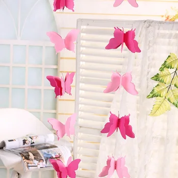 2.8 m Spalvinga 3D Drugelis Popieriaus Girliandą Reklama už Gimtadienio Kūdikių Dušas, Dekoravimas, Vestuvių Dekoravimas Prekes