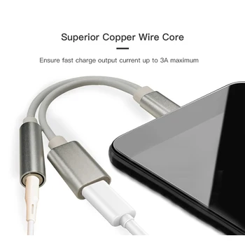 2 In 1 Splitter Adaptateur USB-C-3.5 AUX Audio Kabelis Už Garbę 20 Pro Huawei 30 P20 Mate20 Pro Nova5 Adaptador