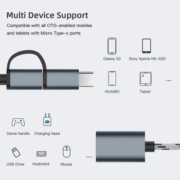 2 In 1 USB 3.0 OTG Adapterio Kabelio Tipas-C Micro USB Į USB 3.0 Sąsaja Konverteris mobiliųjų Telefonų Įkrovimo Kabelių Linijos Greitai Perkelti