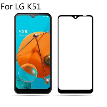 2 vnt Grūdintas Stiklas LG K51 Screen Protector Visą Klijai Padengti 9H Už LG K51 Apsauginės Plėvelės Stiklo