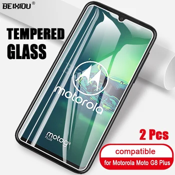 2 VNT Visą Grūdintas Stiklas Motorola Moto G8 Plius Screen Protector 2.5 D 9h grūdintas stiklas Moto G8 Plius Apsauginė Plėvelė