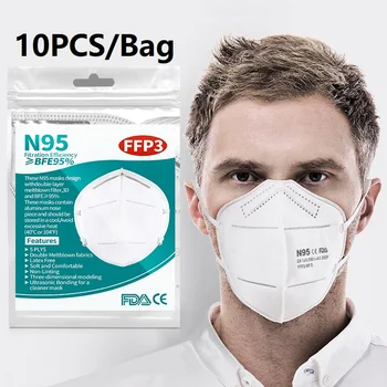 2000Pcs kaukė 95% filtro mascarilla anti-dulkių respiratorius 5 sluoksnių filte burną mascarilla mondkapjes