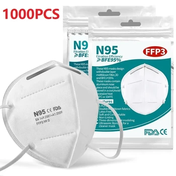 2000Pcs kaukė 95% filtro mascarilla anti-dulkių respiratorius 5 sluoksnių filte burną mascarilla mondkapjes