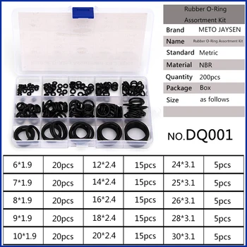 200PCS/SET IVP Dažasvydis NBR Gumos Tarpiklis Endoprotezų Sandarinimo žiedams OT 6mm-30mm CS 1.9 mm 2.4 mm 3.1 mm 15 Dydžių DQ001