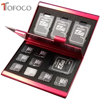 2017 TOFOCO Aliuminio Lydinio Micro SD MMC TF Atminties Kortelę talpinimo Protecter Atveju 4x SD Kortelės 8 x Micro SIM Kortelės