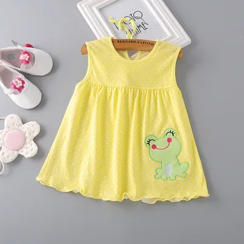 2018 m. Vasaros Kūdikių Dress Naujų Mergaičių Mados Infantilus Suknelės Medvilnės Vaikų Drabužiai Gėlių Stilius, Vaikų Drabužiai Princesė Suknelė