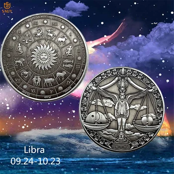 2019 Bronzos Žvaigždynas Suvenyrų Venera Svarstyklės Vakarų Astrologija Iškilumo Kolekcines Monetos Vertės Dovana