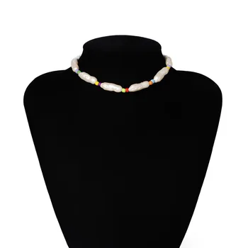 2019 Imitacija Baroko Nereguliarus Perlai Grandinės spalvingų Karoliukų Grandinės Karoliai Choker Moterų Papuošalai