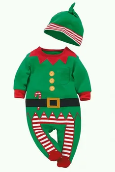 2019 Kalėdų Kūdikiams Kostiumas vaikams naujagimių drabužiai ilgomis rankovėmis pavasario vaikams, kūdikiams, drabužiai, set top + hat kūdikių Komplektai