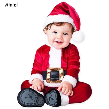 2019 Linksmų Kalėdų Kūdikių Naujagimių Rompers Sniego Kostiumas Briedžių Elf Kalėdų Senelis Kūdikiui Sniego Drabužius Kalėdų Dovana Vaikams Vaikams