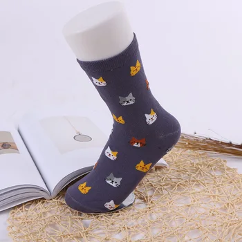 2019 m. rudens ir žiemos moteriškų kojinių animacinių filmų gyvūnų cute kačių kojinės mergaitėms žiemai storas šiltas medvilnės kojinės ponios Kalėdų dovanos