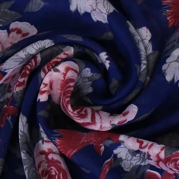 2019 NAUJAS mados medvilnės moterims gėlių spausdinti skara skara ir antklodės skarelė pashmina ilgai kutas moterų foulard hijab parduotuvė