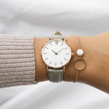 2019 Naujas Mados Paprastų moterų laikrodžiai atsitiktinis ponios oda žiūrėti Kvarcas laikrodžio moteris laikrodžiai Vrouwen Zegarek Damski watchwatch