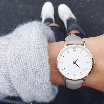 2019 Naujas Mados Paprastų moterų laikrodžiai atsitiktinis ponios oda žiūrėti Kvarcas laikrodžio moteris laikrodžiai Vrouwen Zegarek Damski watchwatch