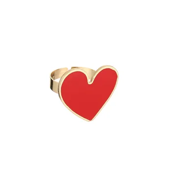 2019 Naujas Reguliuojamas Aukso Raudona Širdis Blogio Akių Mados Žiedai moterims, moteriška derliaus populiarus mielas blogio akių meilė širdies aukso žiedas