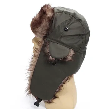 2019 Naujas Unisex Žiemos Trapper Hat Rusijos Trooper Earflap Skrybėlę Žiemą Laikyti Šiltai Slidinėjimo Kepurę Vyrai Moterys Dirbtiniais Kailiais Bombonešis Skrybėlės
