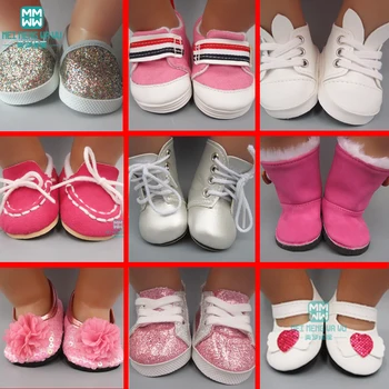 2019 NAUJAS žaislas kūdikių bateliai lėlės tinka 43cm new born lėlės priedai ir Amerikiečių lėlės mados batai, odiniai batai, sportiniai bateliai
