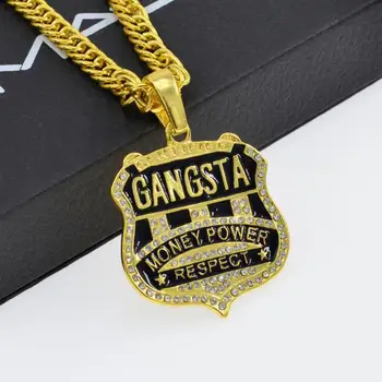 2020 Gangsta Rap modeliai bižuterijos Europa ir Jungtinės amerikos valstijos didelis vyrų hip-hop ženklelis formos pakabukas karoliai, papuošalai