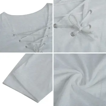 2020 ilgomis Rankovėmis Pagrindinio T marškinėliai Moterims Giliai V-Kaklo Tvarstis Nėrinių Viršūnės Seksualus Tees Moterų Pavasario Rudens Mados tshirts