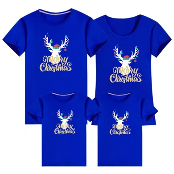 2020 Kalėdų Šeima Atrodo Elnias Mamytė ir Man Drabužius Kalėdų Atitikimo Šeimos Drabužių Rinkinius, Mama, Dukra, Tėvas Kūdikį T-shirt