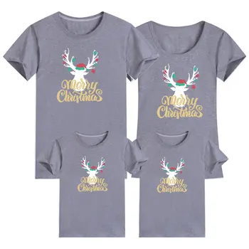 2020 Kalėdų Šeima Atrodo Elnias Mamytė ir Man Drabužius Kalėdų Atitikimo Šeimos Drabužių Rinkinius, Mama, Dukra, Tėvas Kūdikį T-shirt