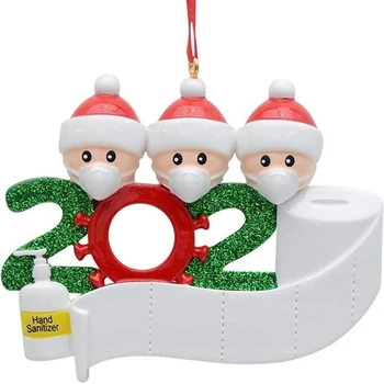 2020 Karantino Kalėdų Šalis Dekoro Dovanos Santa Claus Su Kauke Asmeninį Kalėdų Eglutės Ornamentu Visos Serijos