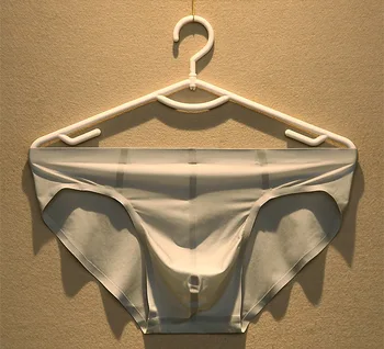 2020 m. Aukštos Kokybės Prekės Vyrų Gėjų Apatiniai-Ultra plonas Ledas Šilko Kelnės Sexy Skaidrus Mažas Juosmens Vyrų Kietas Kelnės