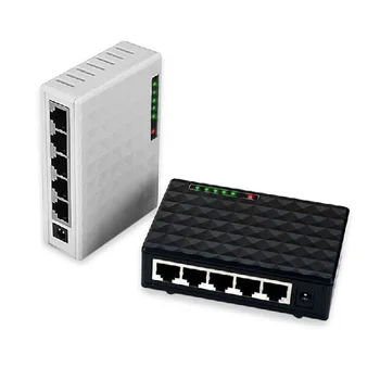 2020 m., Naujas 5 Port Gigabit Fast Ethernet Switch 10/100/1000Mbps Tinklo RJ45 LAN Ethernet Switch Adapteris Su MUMIS/ES Maitinimo Adapteris