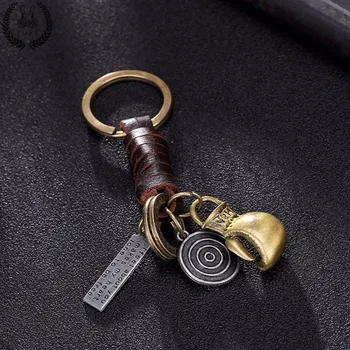 2020 m., Naujas Bokso Pirštinių Pakabukas Odos Keychain raktams, Automobilių Key Chain Raktų Žiedas Turėtojas Paieška paketų prižiūrėtojų raktinę Pakabukas Padengti Mens Papuošalai