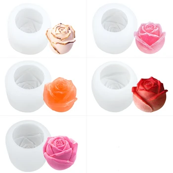 2020 m. Naujas Gėlių/Rose Silicio 3D Muilo Pelėsių Pyragas Apdaila Vadovo Rankų darbo Dervos Molio Žvakių Liejimo formos Šokolado Ledo Liejimo formos