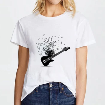 2020 m., naujosios muzikos atspausdintas marškinėliai Moterims hipster T-shirt moterų Mados Harajuku baltos viršūnės Marškinėliai drabužių