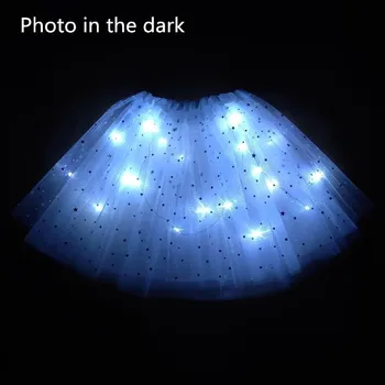 2020 m., naujosios Šviesos diodų (LED) Mergina Vaikų Drabužių Star Tutu Sijonas Princesė Šalies Tutus Tiulio Pettiskirt Vaikų Baleto Šokių Helovinas violetinė