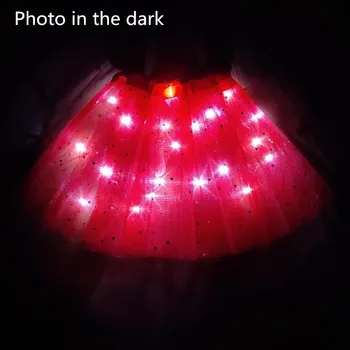 2020 m., naujosios Šviesos diodų (LED) Mergina Vaikų Drabužių Star Tutu Sijonas Princesė Šalies Tutus Tiulio Pettiskirt Vaikų Baleto Šokių Helovinas violetinė