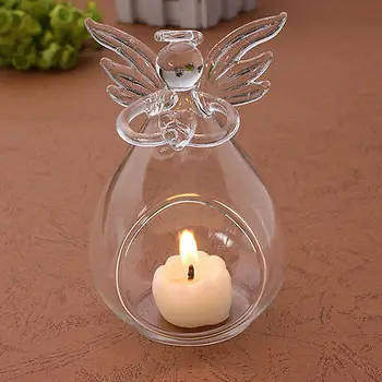 2020 m. visiškai Naujas Angel Stiklo Kristalų Kabinti Arbata Šviesos Žvakių Laikiklis Namų Dekoro Žvakidė karšto boho dekoras