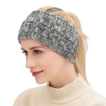 2020 M. Žiemos Ausies Šilčiau Lankelis Moterų Elastinga Platus Megztinių Lankelis Galvos Wrap Hairband Merginos Elegantiškas Plaukų Juosta Priedai