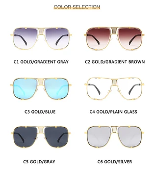 2020 Mados Metalo gradientas aikštėje rėmo vyriški akiniai nuo saulės prekės ženklą, Dizainą, vairavimo akiniai nuo saulės 