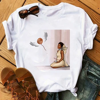 2020 Melanino Poppin marškinėliai Moterims Harajuku Moterų marškinėliai 90s Black Girl Magic Estetinės Juokingi marškinėliai Femme viršūnes tee Moterims