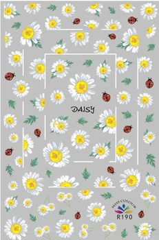 2020 metų Vasaros Nagai Dizainas Lipdukas Mados Nagų Dailės Lipduko Pavyzdys Daisy gėlių, Rožių Apsiaustas Slankiklį Vinis Manikiūro Apdaila