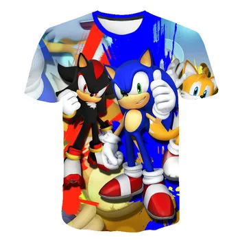 2020 metų Vasaros Naują Vaikai Sonic the Hedgehog Marškinėliai 3D Spausdinimo Animacinių filmų Anime T-shirts Dragonball Poliesteris Marškinėliai Tee Azijos Dydis 4~14T