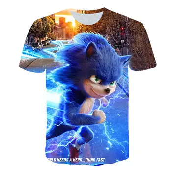 2020 metų Vasaros T-shirt Sonic the Hedgehog Atsitiktinis T shirts Animacinių filmų Kūdikio 3D Berniukų marškinėliai Mados Kvėpuojantis, Vaikams, Drabužiai, marškinėliai
