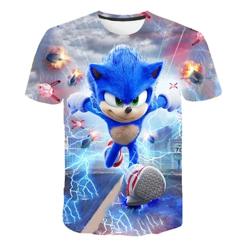 2020 Mielas Sonic Marškinėliai Vaikams Drabužių Vasaros trumpomis Rankovėmis, Sonic The Hedgehog, t-marškinėliai Berniukams, Streetwear Paauglių Stalviršiai, Vaikų Drabužiai