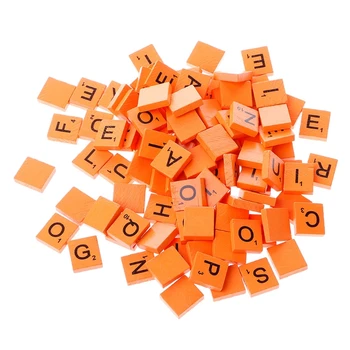 2020 Naujas 100vnt Medinis, Spalvingas Scrabble Plytelės Sumaišykite Raidžių Lakuoti Abėcėlė Scrabbles