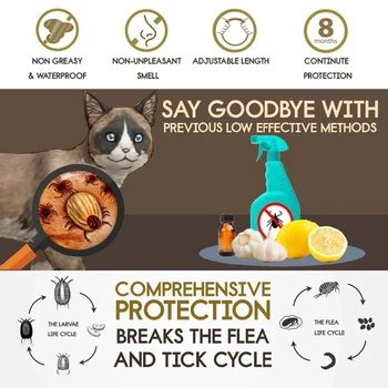 2020 Naujas 8 Mėnesį nuo Blusų & Erkių Prevencijos Antkaklis Katėms šunų Uodai Atstumiantis Apykaklės Uodų, Vabzdžių
