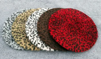 2020 Naujas Elegantiškas, Leopardas Šiltas Vilnos Pavasarį, Rudenį, Žiemą, Beretė Moterų prancūzų Menininkas Kepuraitė Beretė Skrybėlę Moterų Beretė Skrybėlę Metu