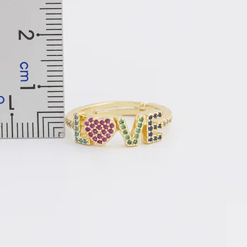 2020 Naujas Reguliuojamas Aukso Cloor Romantiškos Meilės Žiedai moterims, Moteriška Populiarus Mielas Rainbow Ring Bauda Vestuvės Dovanos